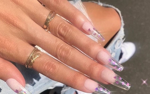 Mẫu nail trong suốt ombre